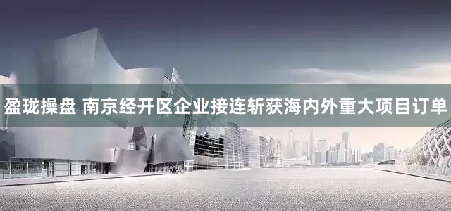 盈珑操盘 南京经开区企业接连斩获海内外重大项目订单